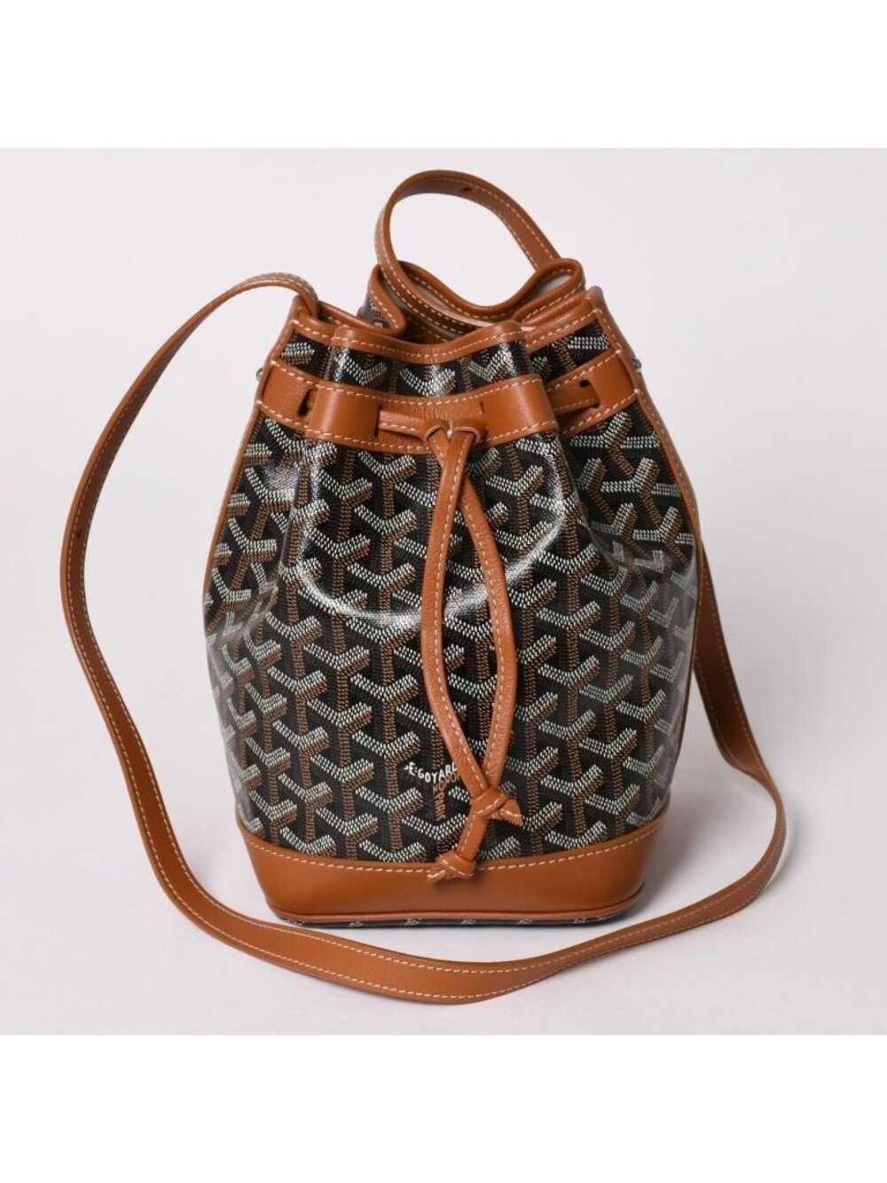 Goyard Petit Flot Bucket Bag Brown Calfskin